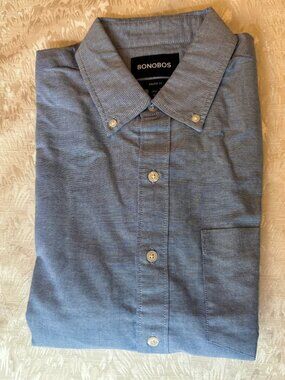 Bonobos Blue Oxford Shirt Medium Athletic Fit Short NWT